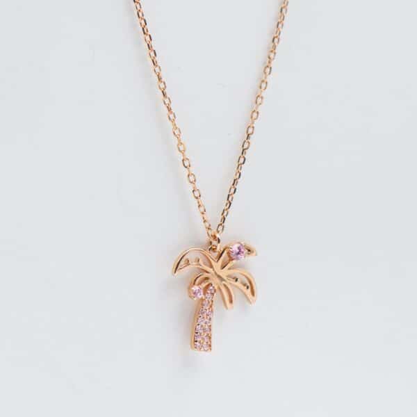 Kate Hudson Diamond Palm Tree Pendant Necklace 14k Yellow Gold