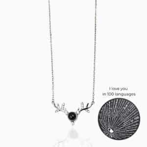 Language of Love Reindeer Projection Necklace