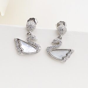 Mother Of Pearl Swan Earrings 2