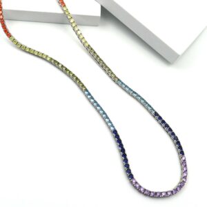 Rainbow Tennis Necklace 2