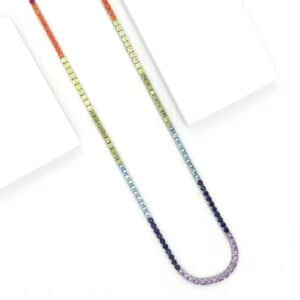 Rainbow Tennis Necklace 4