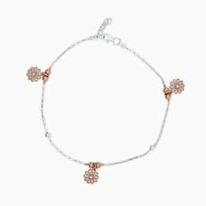 Rose Gold & Silver Daisy Anklet