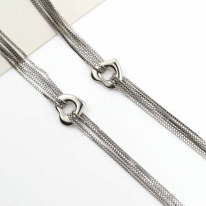 Silver Heart Bunch Anklet 2