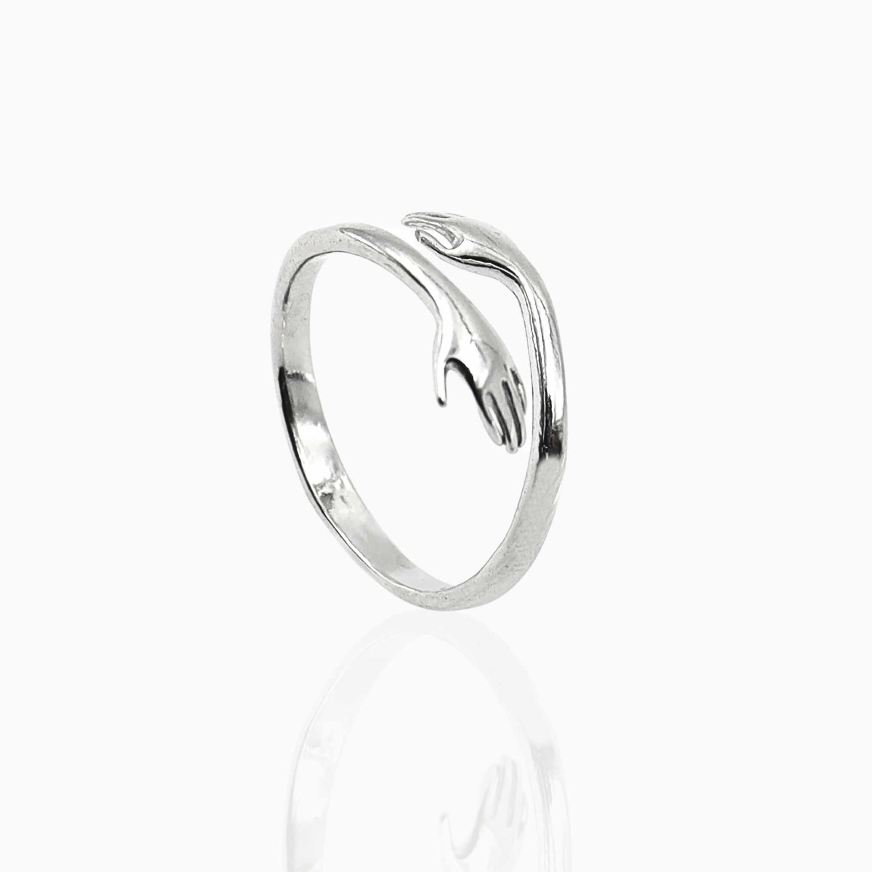 White gold hug cheap ring