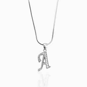 Silver Initial Pendant Necklace 1