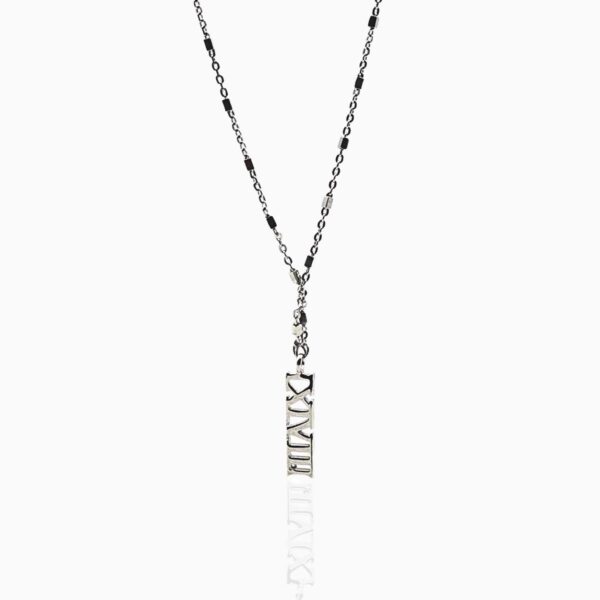 Silver Roman Numeral Necklace 1