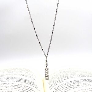 Silver Roman Numeral Necklace 2