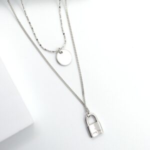 Tyla Layered Lock Necklace 3