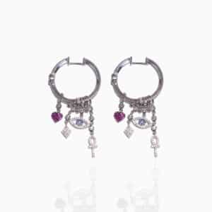 GenZ Statement Hoop Earrings with Charms