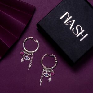 GenZ Statement Hoop Earrings with Charms 4