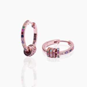 Multicolor Hoop Earrings with Charms