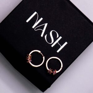 Multicolor Hoop Earrings with Charms 5