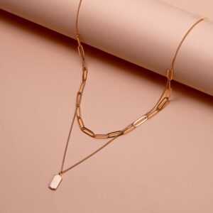 Unisex Layered Paperclip Necklace