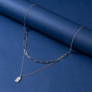 Unisex Layered Paperclip Necklace 3