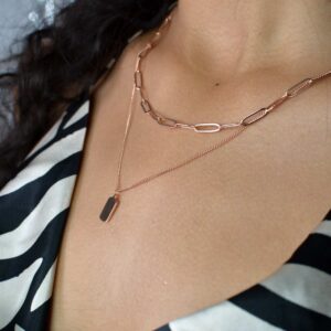 Unisex Layered Paperclip Necklace 4