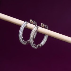 Silver Sparkle Hoop Earrings