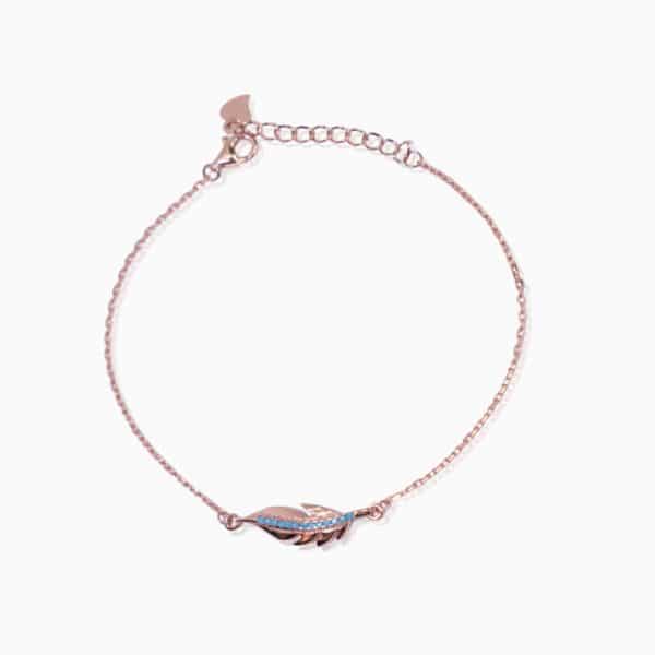 Rose gold leaf bracelet for women