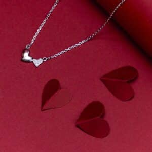 Twin Hearts Pendant Necklace