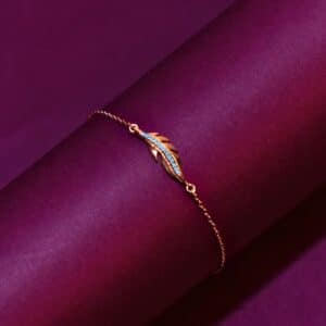 Rose gold leaf bracelet for women